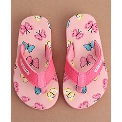 Cute Walk by Babyhug Slip On Flip Flops Butterfly Print - Pink