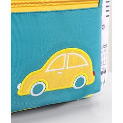 Babyhug Mother Bag with Accessories Combo With Vehicle Print Set of 5 - Green & Yellow