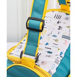 Babyhug Mother Bag with Accessories Combo With Vehicle Print Set of 5 - Green & Yellow