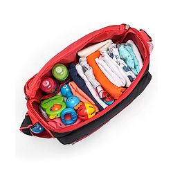 Babyhug Mother Bag with Accessories Combo With Animal Print Set of 5 - Black & Red