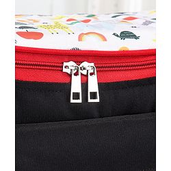 Babyhug Mother Bag with Accessories Combo With Animal Print Set of 5 - Black & Red