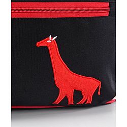 Babyhug Mother Bag with Accessories Combo With Animal Print Set of 5 - Black & Red
