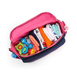 Babyhug Mother Bag with Accessories Combo With Elephant Print Set of 5 - Navy & Pink