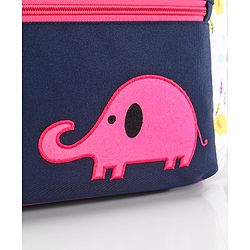 Babyhug Mother Bag with Accessories Combo With Elephant Print Set of 5 - Navy & Pink