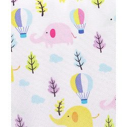 Babyhug Mother Bag with Accessories Combo With Elephant Print Set of 5 - Navy & Pink