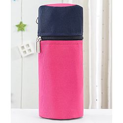 Babyhug Insulated Feeding Bottle Cover With Zip- Pink & Navy Blue