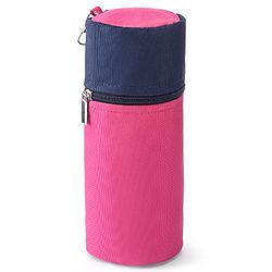 Babyhug Insulated Feeding Bottle Cover With Zip- Pink & Navy Blue