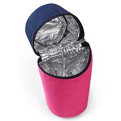 Babyhug Insulated Feeding Bottle Cover With Zip- Pink & Navy Blue
