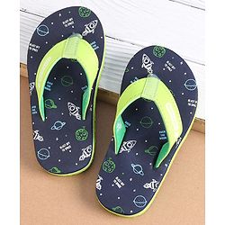 Cute Walk by Babyhug Slip On  Flip Flops Printed- Navy Blue