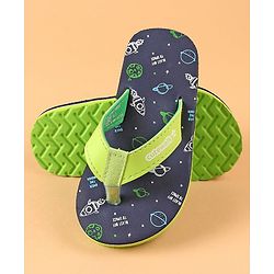 Cute Walk by Babyhug Slip On  Flip Flops Printed- Navy Blue
