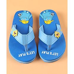 Cute Walk by Babyhug Slip On Flip Flops Monster Print - Blue