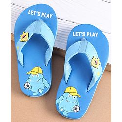 Cute Walk by Babyhug Slip On Flip Flops Monster Print - Blue