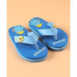 Cute Walk by Babyhug Slip On Flip Flops Monster Print - Blue