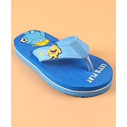 Cute Walk by Babyhug Slip On Flip Flops Monster Print - Blue