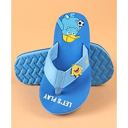 Cute Walk by Babyhug Slip On Flip Flops Monster Print - Blue
