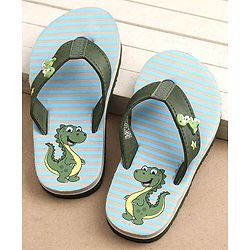 Cute Walk by Babyhug Slip On Flip Flops Dino Print - Green
