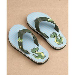 Cute Walk by Babyhug Slip On Flip Flops Dino Print - Green