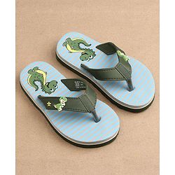 Cute Walk by Babyhug Slip On Flip Flops Dino Print - Green