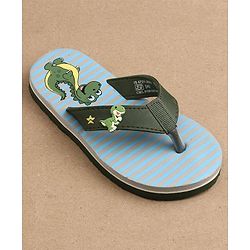 Cute Walk by Babyhug Slip On Flip Flops Dino Print - Green