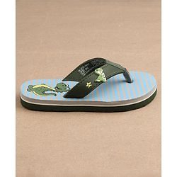 Cute Walk by Babyhug Slip On Flip Flops Dino Print - Green