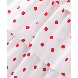 Babyhug Rayon Woven Sleeveless Top With Polka Dots Print - White & Red