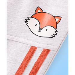 Babyhug Cotton Looper Full Length Track Pant Fox Print - Grey