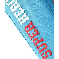Babyhug Cotton Looper Knit Full Length Track Pant Text Print - Blue