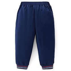 Babyhug Cotton Looper Full Length Text Printed Track Pants - Navy Blue
