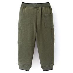 Babyhug Cotton Looper Knit Lounge Pant Fox Print - Olive Green