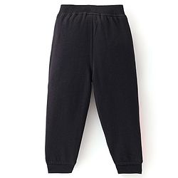 Babyhug Cotton Looper Knit Full Length Track Pant Basketball Print - Black