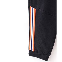 Babyhug Cotton Looper Knit Full Length Track Pant Basketball Print - Black