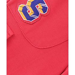 Babyhug Cotton Looper Knit Full Length Lounge Pants With Text Patch - Red