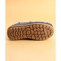 Cute Walk by Babyhug Slip On Loafer Shoes with Crown Applique- Blue