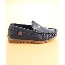 Cute Walk by Babyhug Slip On Loafer Shoes with Crown Applique- Blue
