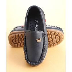 Cute Walk by Babyhug Slip On Loafers with Crown Applique- Blue