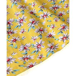 Babyhug 100% Cotton Knit Sleeveless Top with Floral Print - Yellow