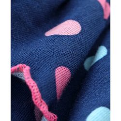 Babyhug Cotton Sleeveless One Shoulder Top With Polka Dot Print - Navy