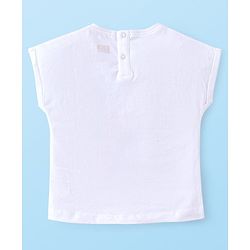 Babyhug 100% Cotton Knit Half Sleeves T-Shirt With Text Graphics - Blue