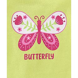 Babyhug 100% Cotton Cap Sleeves Top With Butterfly & Floral Graphics Pack of 5 - Multicolour