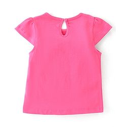Babyhug Cotton Knit Cap Sleeves Floral & Text Printed T-Shirts Pack of 3 - Pink Green & Navy Blue