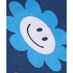 Babyhug Cotton Knit Cap Sleeves Floral & Text Printed T-Shirts Pack of 3 - Pink Green & Navy Blue