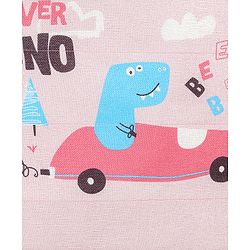 Babyhug Canvas Rectangular Storage Bag with Driver Dino Print- Pink