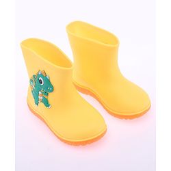 Cute Walk by Babyhug Gumboots with Dino Applique -Yellow