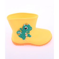 Cute Walk by Babyhug Gumboots with Dino Applique -Yellow