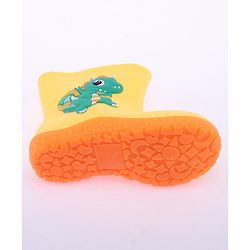 Cute Walk by Babyhug Gumboots with Dino Applique -Yellow