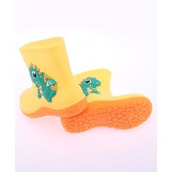Cute Walk by Babyhug Gumboots with Dino Applique -Yellow