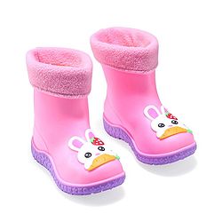 Cute Walk by Babyhug Slip Ons Rain Boots Rabbit Design - Pink