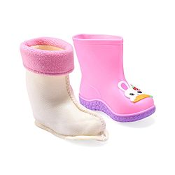 Cute Walk by Babyhug Slip Ons Rain Boots Rabbit Design - Pink