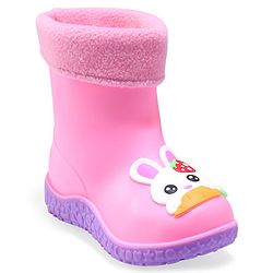 Cute Walk by Babyhug Slip Ons Rain Boots Rabbit Design - Pink