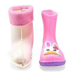 Cute Walk by Babyhug Slip Ons Rain Boots Rabbit Design - Pink